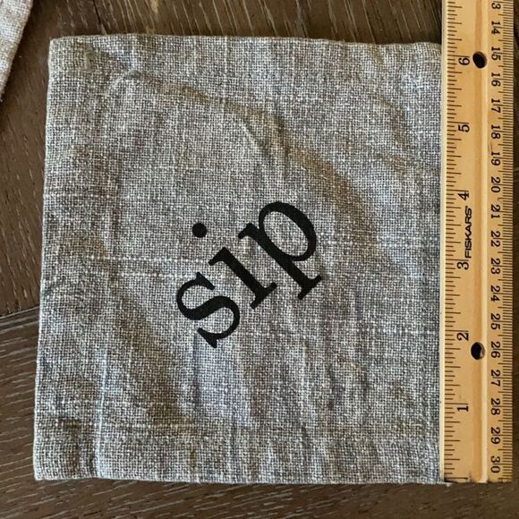 Gray and Cream Cotton Linen Sip and Eat Napkins Farmhouse Set of 8 - Picture 7 of 8